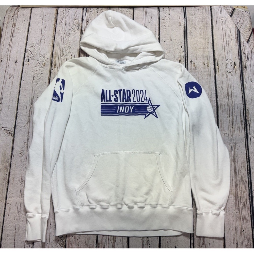 Hiro Clark X NBA Sweatshirt Mens Medium White All-Star French Terry Hoodie